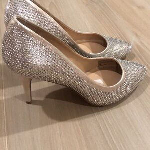 Silver bedazzled Inc heels, great condition-no scuffs